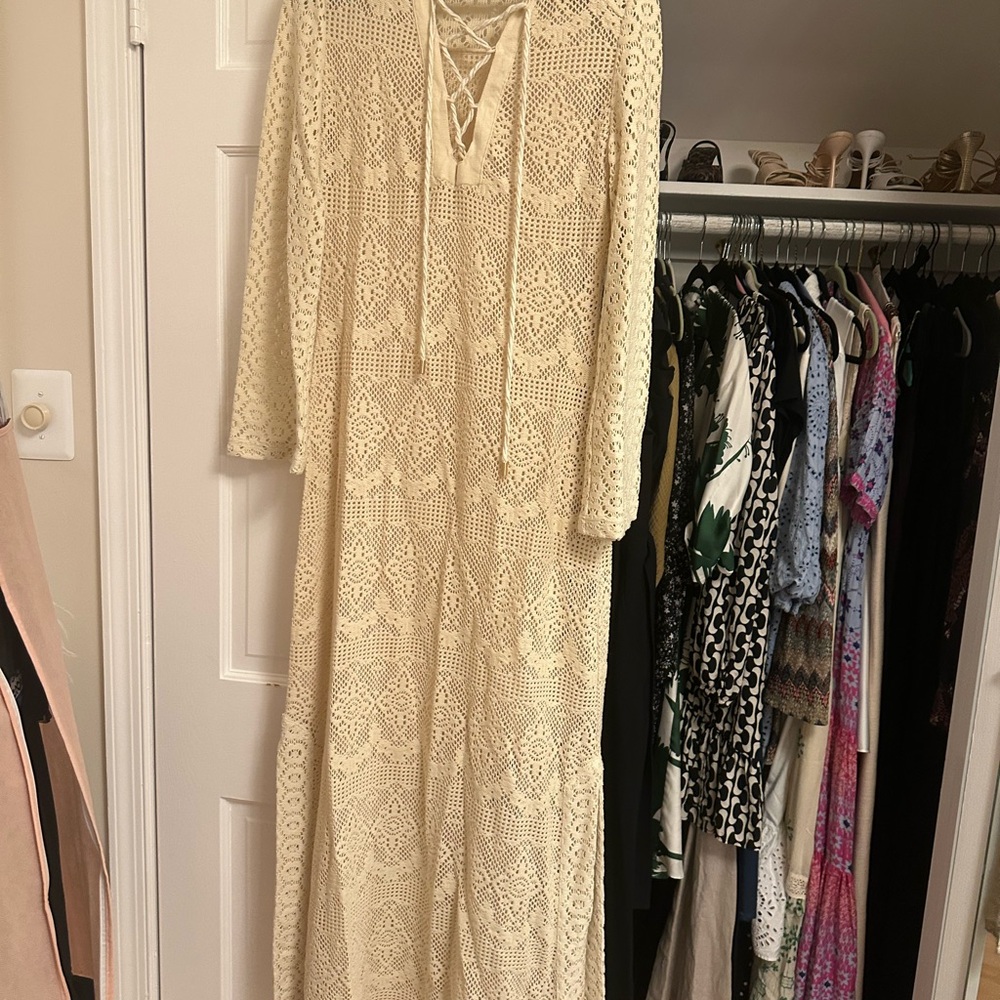 Jonathan Simkhai Cream Lace Long Sleeve Dress